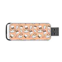 Vintage Lamb Pattern Peach Portable Usb Flash (two Sides) by snowwhitegirl