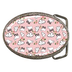 Vintage Lamb Pattern Pink Belt Buckles by snowwhitegirl