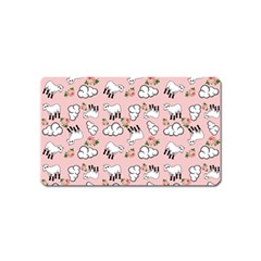 Vintage Lamb Pattern Pink Magnet (name Card) by snowwhitegirl