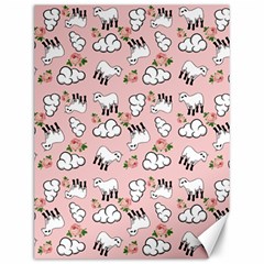 Vintage Lamb Pattern Pink Canvas 12  X 16  by snowwhitegirl