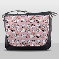 Vintage Lamb Pattern Pink Messenger Bag by snowwhitegirl