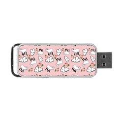 Vintage Lamb Pattern Pink Portable Usb Flash (one Side) by snowwhitegirl