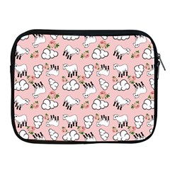 Vintage Lamb Pattern Pink Apple Ipad 2/3/4 Zipper Cases by snowwhitegirl