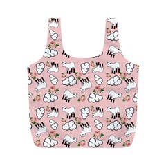 Vintage Lamb Pattern Pink Full Print Recycle Bag (m) by snowwhitegirl