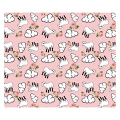 Vintage Lamb Pattern Pink Double Sided Flano Blanket (small)  by snowwhitegirl