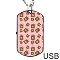 Shopping Bag Pattern Pink Dog Tag Usb Flash (one Side) by snowwhitegirl