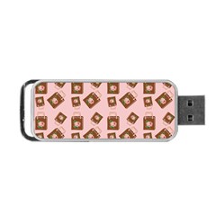 Shopping Bag Pattern Pink Portable Usb Flash (two Sides) by snowwhitegirl