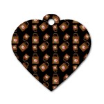 Shopping Bag Pattern Black Dog Tag Heart (Two Sides) Front