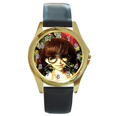 Olivia In The Fields Round Gold Metal Watch