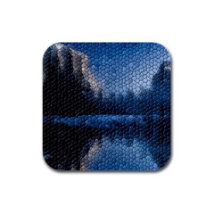 Mountain Glass Rubber Square Coaster (4 Pack)  by snowwhitegirl