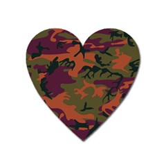 Camouflage Orange Heart Magnet by snowwhitegirl