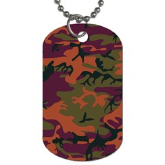 Camouflage Orange Dog Tag (two Sides) by snowwhitegirl