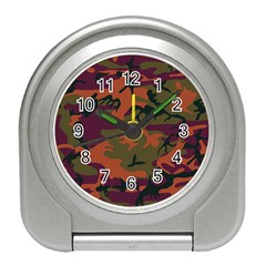 Camouflage Orange Travel Alarm Clock by snowwhitegirl