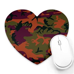 Camouflage Orange Heart Mousepads by snowwhitegirl