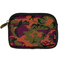 Camouflage Orange Digital Camera Leather Case by snowwhitegirl