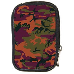 Camouflage Orange Compact Camera Leather Case by snowwhitegirl