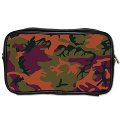 Camouflage Orange Toiletries Bag (two Sides) by snowwhitegirl