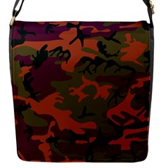 Camouflage Orange Flap Closure Messenger Bag (s) by snowwhitegirl