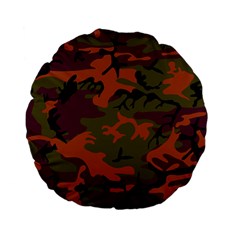 Camouflage Orange Standard 15  Premium Flano Round Cushions by snowwhitegirl