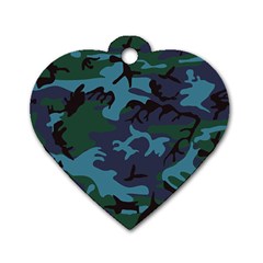 Camouflage Blue Dog Tag Heart (one Side) by snowwhitegirl