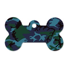 Camouflage Blue Dog Tag Bone (one Side) by snowwhitegirl