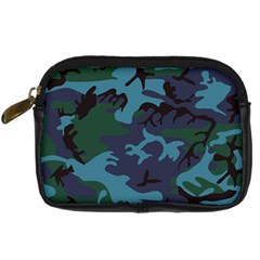 Camouflage Blue Digital Camera Leather Case by snowwhitegirl