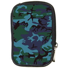 Camouflage Blue Compact Camera Leather Case by snowwhitegirl