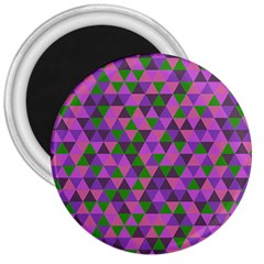 Retro Pink Purple Geometric Pattern 3  Magnets