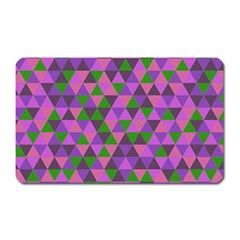 Retro Pink Purple Geometric Pattern Magnet (Rectangular)