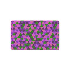 Retro Pink Purple Geometric Pattern Magnet (name Card) by snowwhitegirl