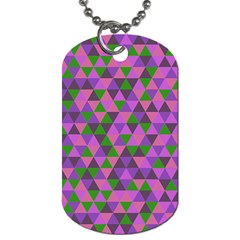 Retro Pink Purple Geometric Pattern Dog Tag (One Side)