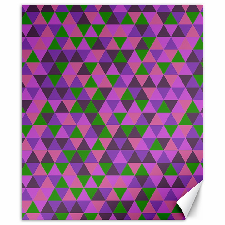 Retro Pink Purple Geometric Pattern Canvas 8  x 10 