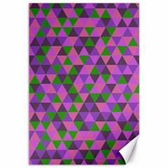 Retro Pink Purple Geometric Pattern Canvas 12  x 18 