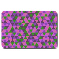 Retro Pink Purple Geometric Pattern Large Doormat 