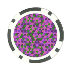 Retro Pink Purple Geometric Pattern Poker Chip Card Guard