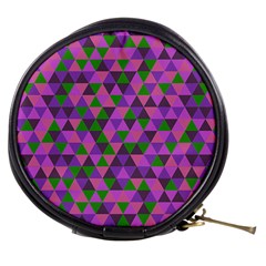 Retro Pink Purple Geometric Pattern Mini Makeup Bag