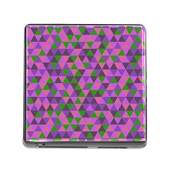 Retro Pink Purple Geometric Pattern Memory Card Reader (Square 5 Slot)