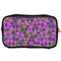 Retro Pink Purple Geometric Pattern Toiletries Bag (Two Sides)