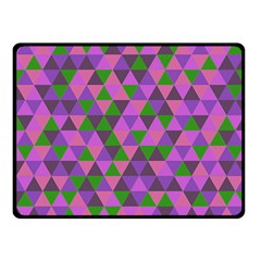 Retro Pink Purple Geometric Pattern Fleece Blanket (Small)