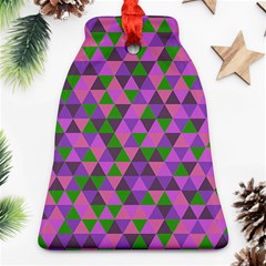 Retro Pink Purple Geometric Pattern Bell Ornament (Two Sides)