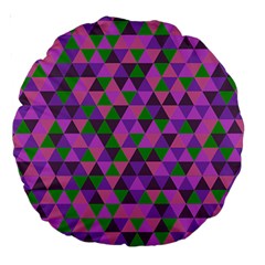 Retro Pink Purple Geometric Pattern Large 18  Premium Round Cushions