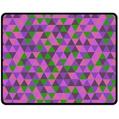 Retro Pink Purple Geometric Pattern Double Sided Fleece Blanket (Medium) 