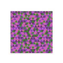 Retro Pink Purple Geometric Pattern Satin Bandana Scarf