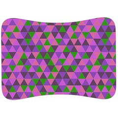 Retro Pink Purple Geometric Pattern Velour Seat Head Rest Cushion