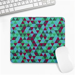 Retro Teal Green Geometric Pattern Large Mousepads by snowwhitegirl