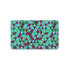 Retro Teal Green Geometric Pattern Magnet (name Card) by snowwhitegirl