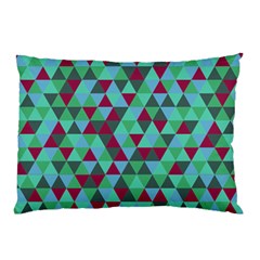 Retro Teal Green Geometric Pattern Pillow Case by snowwhitegirl