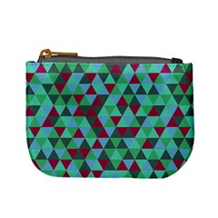 Retro Teal Green Geometric Pattern Mini Coin Purse by snowwhitegirl