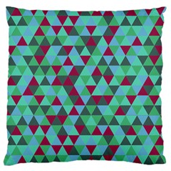 Retro Teal Green Geometric Pattern Large Cushion Case (two Sides) by snowwhitegirl