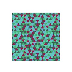 Retro Teal Green Geometric Pattern Satin Bandana Scarf by snowwhitegirl